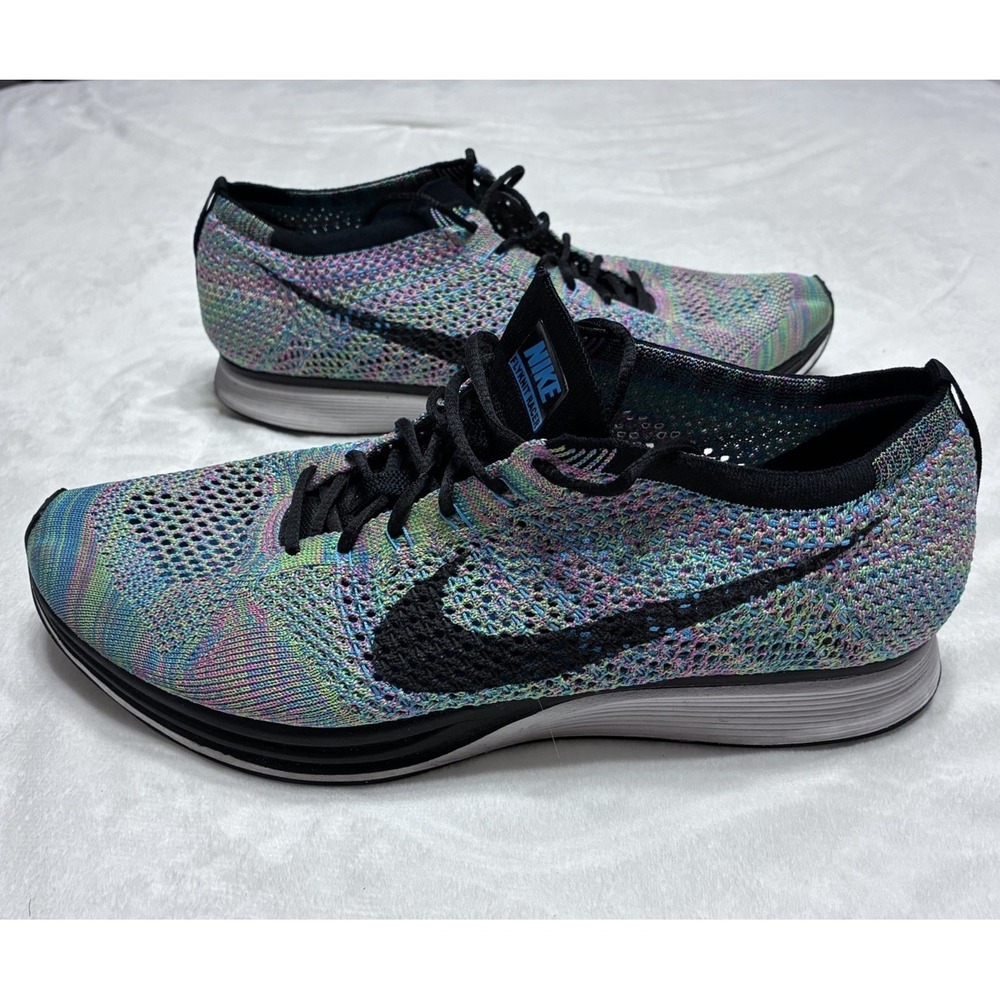 Nike Flyknit Racer Men's Size 11.5 Running Shoes Multicolor Sneakers 526628-304
